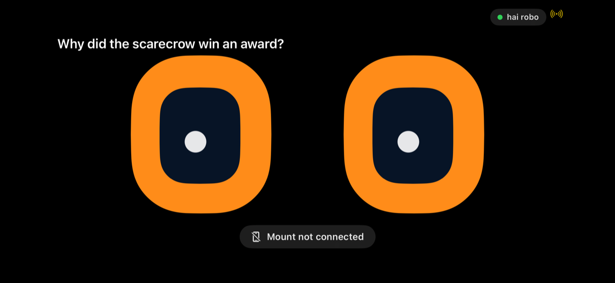 Screenshot: a question + spoken reply on screen